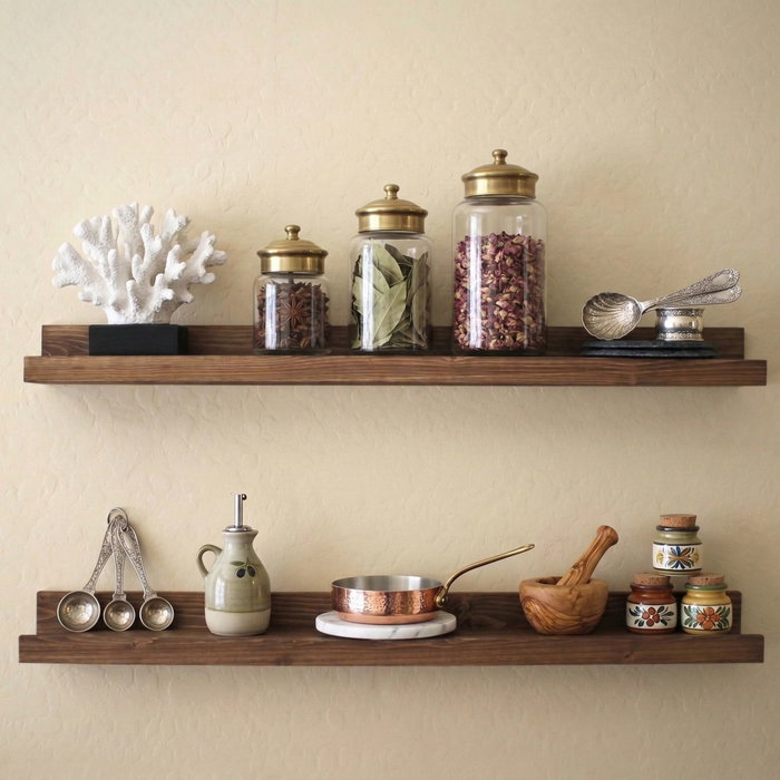 Hanah Home Raf333 Estantería de Pared de Madera Maciza